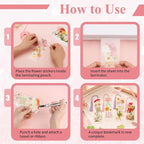 Pressed Flower Bookmark Kit, Includes 80 Dried Flowers, 50 Laminating Pouches - Image 7