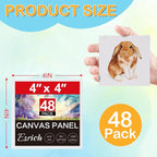 ESRICH Canvas Boards for Painting, 48 Pack Canvases for Painting 4x4 100% - Image 2