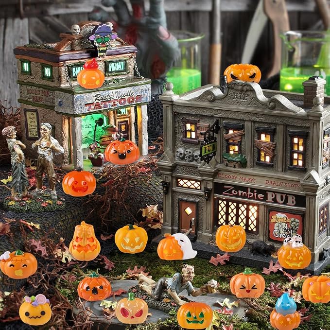 DIYDEC 24pcs Halloween Mini Resin Pumpkins, Tiny Figurines to Hide Toys - Image 7