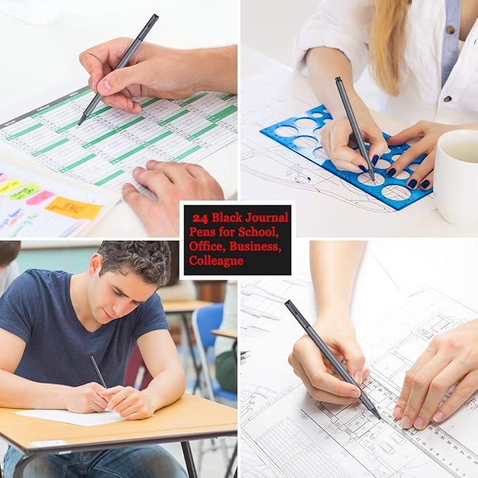 Taotree Journal Planner Pens, 24 Black Fine Point Pens, Scrapbooks, and More | - Image 5