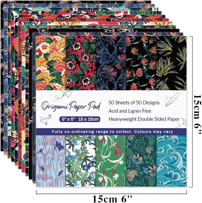 Origami Paper Kit 100 Sheets 70GSM 6 Inch Square Double Sided Color 100 Vivid - Image 3