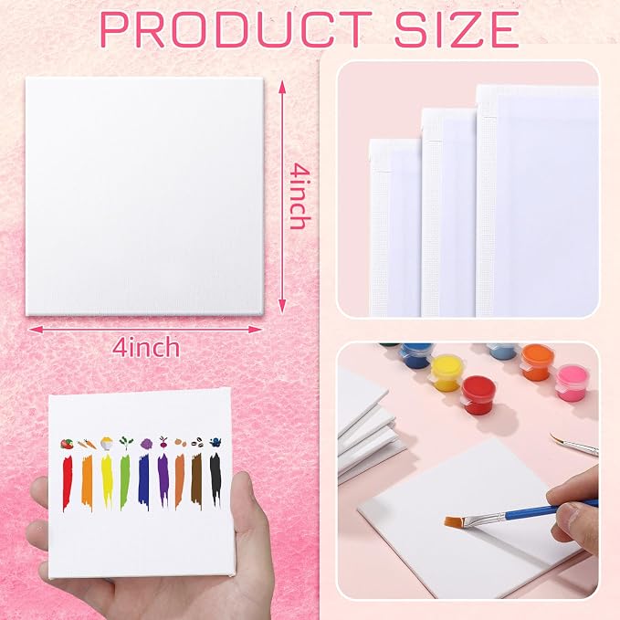 Moinchore 100 Pcs 4 x 4 Inch Mini Painting Canvas Panels Art Painting Canvases - Image 2