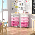 Rolling Cart with Drawers, Storage Cart with 8 Drawers and Wooden Tabletop - Image 8