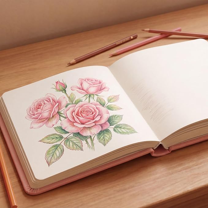 Hardcover Pocket Sketchbook, 98lb/160gsm Heavyweight Tiny Sketch Book, 80 - Image 6