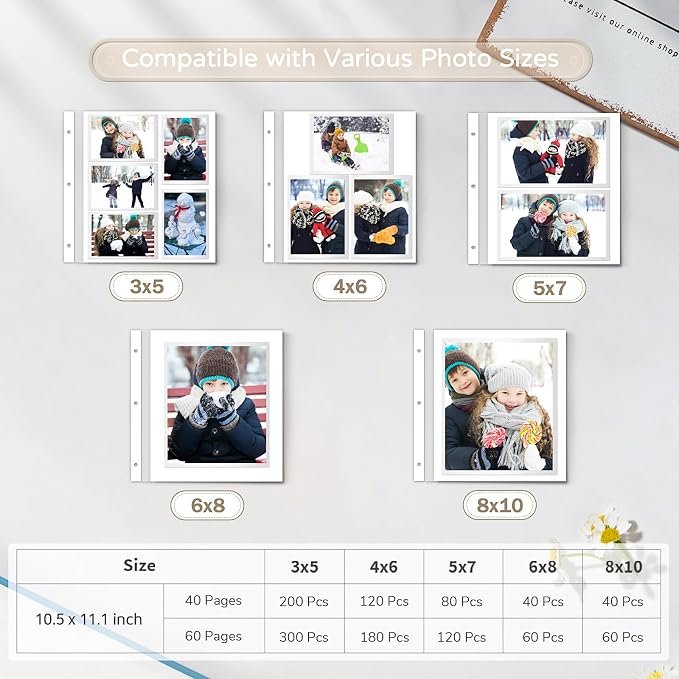 Popotop Large Photo Album Self Adhesive 4x6 5x7 8x10 Scrapbook Album DIY - Image 8