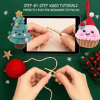 HOUSE CREATIVITY Crochet Kit for Beginners – Make a Christmas Tree & Cupcake - Image 3