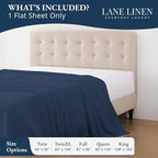 Lane Linen 100% Organic Cotton Twin Size Flat Sheet Only - Image 2