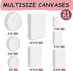 21 Packs Stretched Canvases for Painting, Round Canvas - Image 3