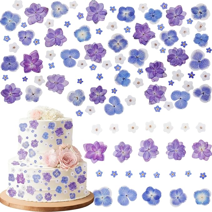 96 Pcs Natural Dried Pressed Edible Flowers by Unknown