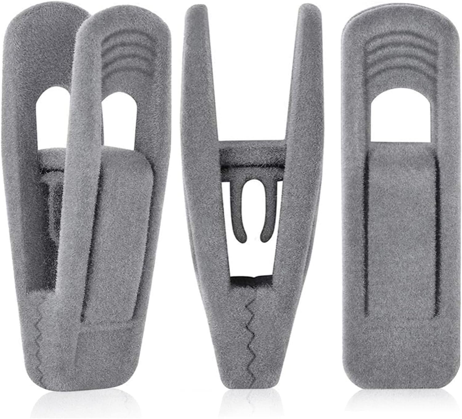 Grey Velvet Hanger Clips - 60 PCS Velvet Hanger Clip, Strong Velvet Clips Fit for Velvet Hangers