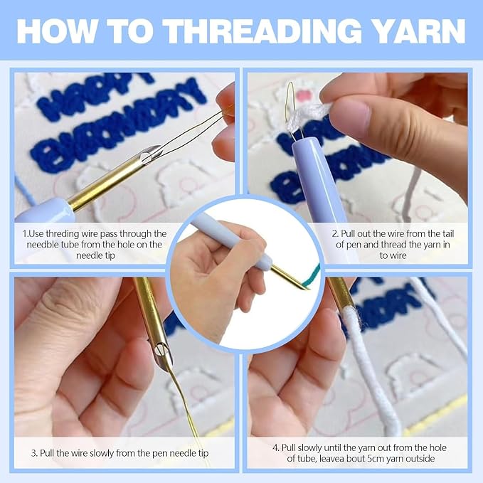 RUIQLXHANG Punch Needle Kits for Beginners, Cute Cartoon Highland Cow - Image 3