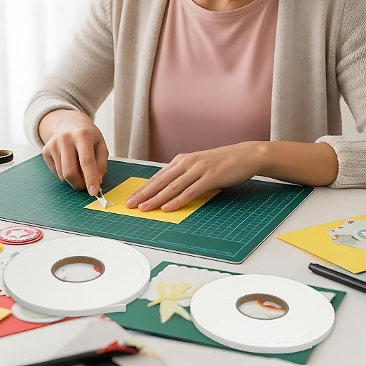 Tatuo 2 Rolls Double Sided Foam Tape PE Foam Tape Sponge Soft Mounting Adhesive - Image 5