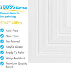GOTIDEAL Bulk Canvases for Painting, 5 x 7 inch Value Pack of 40, Gesso Primed - Image 2