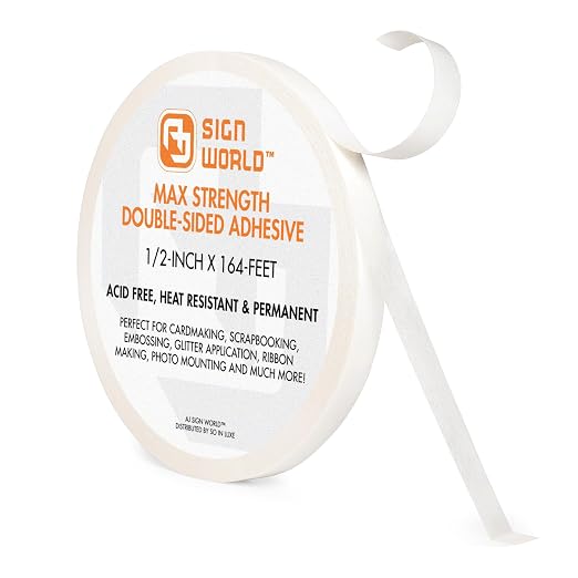 Best 1/2" MAX Strength Thin Permanent Double-Sided Tape by AJSignWorld