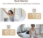 uscce Wooden Digital Alarm Clocks - Image 5