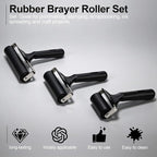 Brayer for Gelli Plate, 3 Pack Rubber Ink Rollers for Printmaking | Three sizes - Image 4
