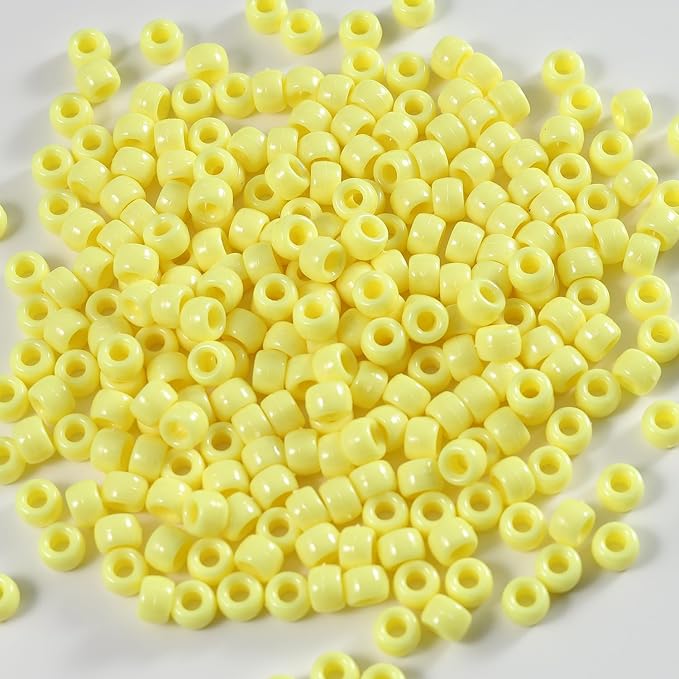 Gxueshan 1000 Pcs Acrylic Pony Beads 6x9mm Bulk by Gxueshan