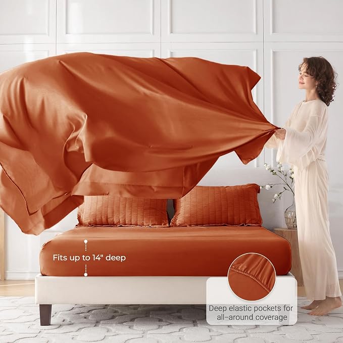 MUXHOMO 5 Pieces Twin XL Comforter Set, Seersucker Bed in a Bag Twin XL Size - Image 3