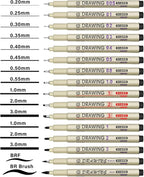 Muchcute Micro Fineliner Drawing Art Pens: 16 Black Fine Line Waterproof Ink - Image 2