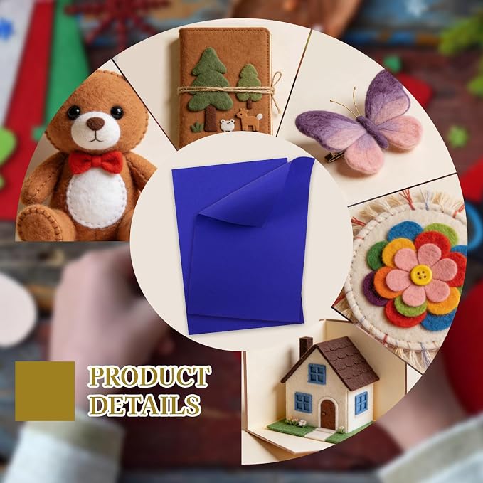 12 Pcs Felt Sheets, 7x11 Inch Stiff Felt - Image 4