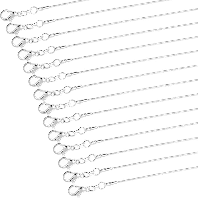 PAXCOO 25 Pack Chains for Jewelry Making, Necklace Chains Bulk Silver Plated by PAXCOO