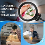 30X 10X Magnifying Glass with Light and Stand, 72 LED 3 Color Modes Stepless - Image 7