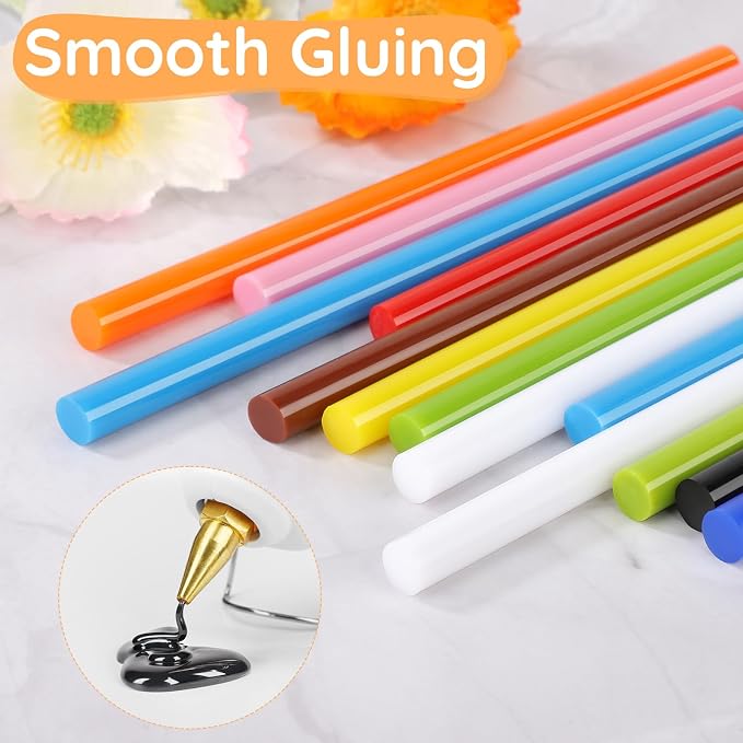 72pcs Colored Hot Glue Sticks, 0.43x8in 12 Colors Hot Melt Glue Sticks Standard - Image 3