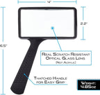 Jumbo Rectangular Handheld Magnifying Glass – Scratch Resistant Glass Lens - Image 2