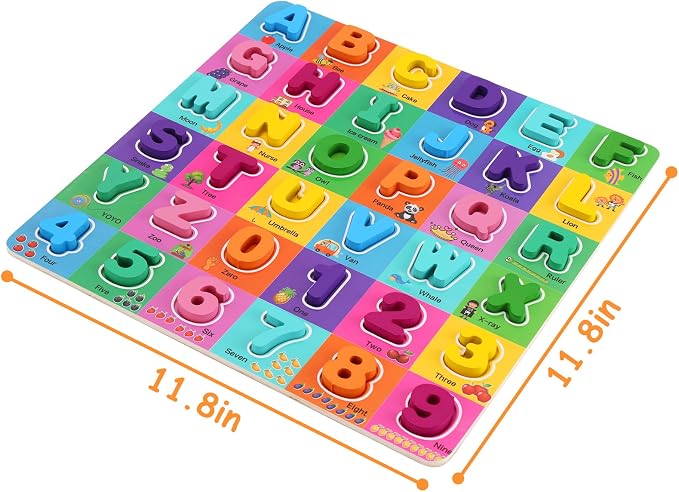 Wooden Alphabet Puzzles Ages 3-5, Alphabet and Number Puzzle - Image 6