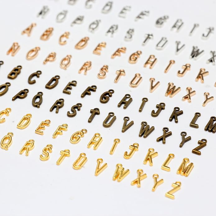 stino 200Pcs A-Z Metal Letter Charms - Image 6