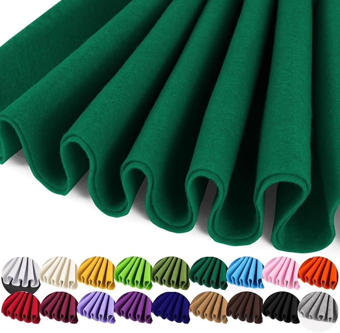 IONTACH 36" X 36" Hunter Green Soft Felt Fabric 1.6mm Thick | Felt Sheets by IONTACH