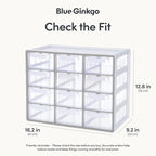 Blue Ginkgo Large 12-Drawer Cabinet – Stackable Clear Organizer - Image 2