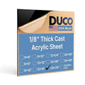 Duco Black Cast Acrylic Sheets 1/4" Thick 24" x 24" by DucoPlasticsSupply