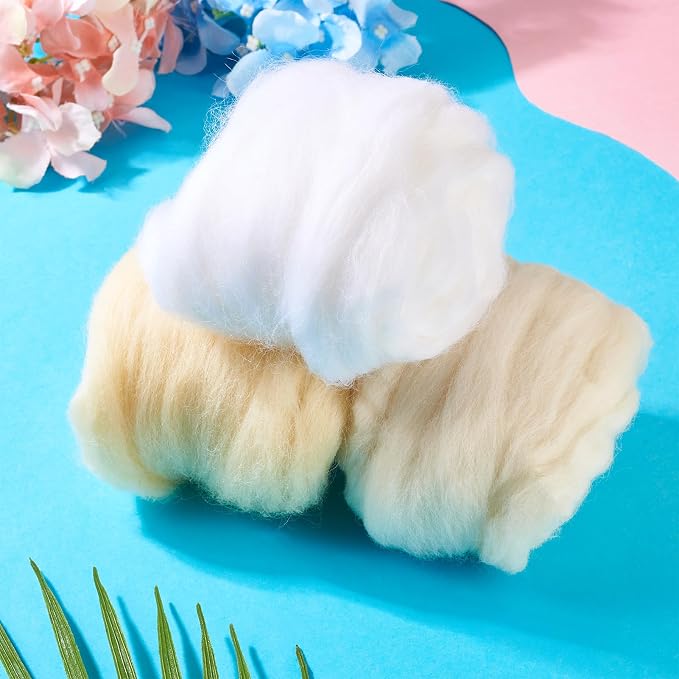 60G Needle Felting Wool White Wool Roving - Image 5