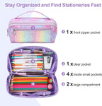 Large Pencil Case for Girls, Aesthetic Pencil Pouch for School, Wide Opening - Image 4