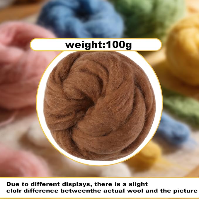 Wool Roving-3.5oz Needle Felting Wool, Soft Multi-Color Wool Fiber, Perfect - Image 2