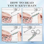 6Pcs Beadable Keychain Bars Blanks Bead Keychain Bar Metal Beaded Keychains - Image 4