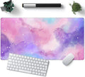Desk Pad Purple Starry Sky Cute Gaming Mouse Pad Galaxy Gamer Girl Cute Pink by YKJWW