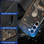 Case for Samsung Galaxy S23 Case, Skeleton Reader Goth Floral Design Hybrid - Image 4
