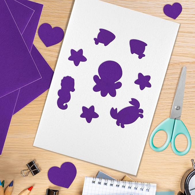 10PCS Purple Self Adhesive Felt Fabric Sheets Sticky Felt Sheets - Image 7