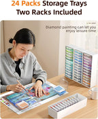 Redtwo 24 PCS Diamond Painting Storage Containers Trays, Detachable Trays - Image 2