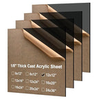KINLINK 12x12 Plexiglass Sheets 1/8 inch Thick - 3mm Black Transparent Cast by KINLINK