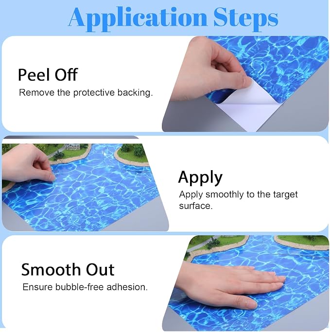 Telooco 6 Sheets Ripple Water Sticker, Ocean Diorama Supplies Paper, Self - Image 3