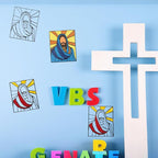 Remerry 16 Pcs DIY Jesus Suncatcher Vbs Faux Stained Glass Faith Based - Image 4