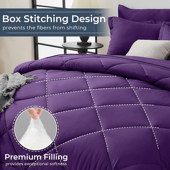 HEVUMYI Purple Full Comforter Set - Image 4