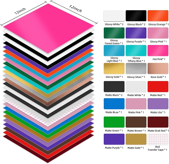 IModeur Permanent Vinyl for Cutting Machine- 28 Pack Permanent Adhesive Vinyl - Image 2