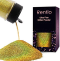 Renfio Holographic Ultra Fine Glitter Powder Metallic Resin Glitter 2.11 Oz PET by Renfio