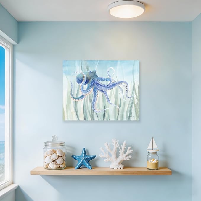 Ocean Wall Decor Under The Sea Blue Octopus - Image 3