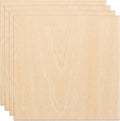 HARFINGTON 4pcs 2mm Basswood Plywood Sheets 4" x 4" x 3/32" Thin Unfinished by HARFINGTON