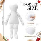 1 Pcs Cloth Doll Body Blank Models Pre-Stuffed Muslin Doll Bodies - Image 2